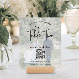 Hochzeit Begrüßung 2 Fotos & Website QR Tischnumme