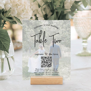 Hochzeit Begrüßung 2 Fotos & Website QR Tischnumme