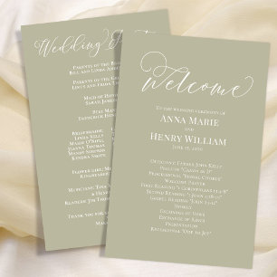 Hochzeit Begrüßung Kalligrafie Script-Seite Grün