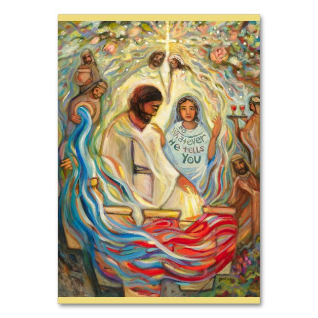 Hochzeit bei Cana Prayer Card, John 2 Tischnummer (Vorderseite)