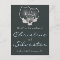 Hochzeit bei Kerzenlicht, Hochzeit RSVP Postkarte