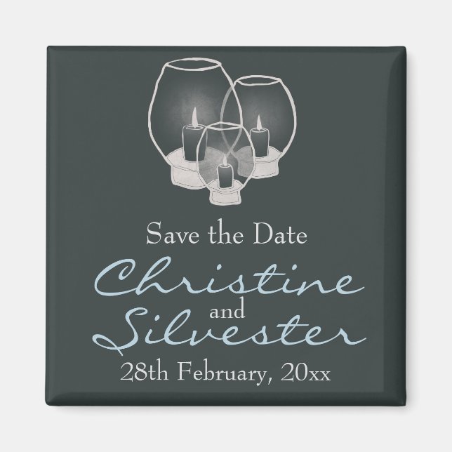 Hochzeit bei Kerzenlicht, Save the Date Magnet (Vorne)
