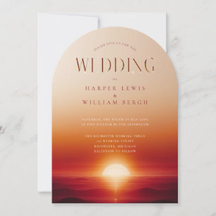 Hochzeit bei Rotem Sonnenuntergang Einladung