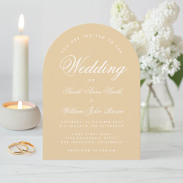 Hochzeit Beige Arch Moderne einfache Kalligraphie Einladung