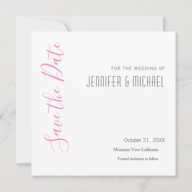 Hochzeit Beruflich Minimalistisch modern Save The Date (Vorderseite)