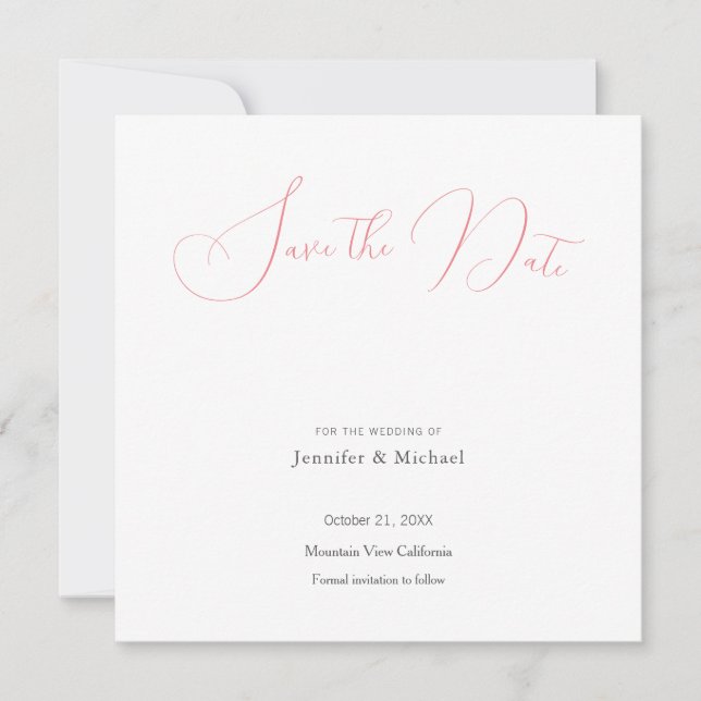 Hochzeit Beruflich Minimalistisch Niedlich Save th The Date (Vorderseite)