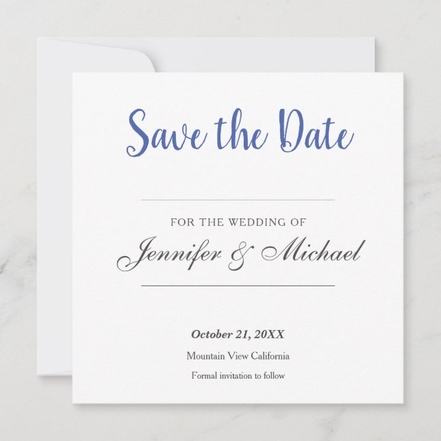 Hochzeit Beruflich Minimalistisch Save The Date (Vorderseite)