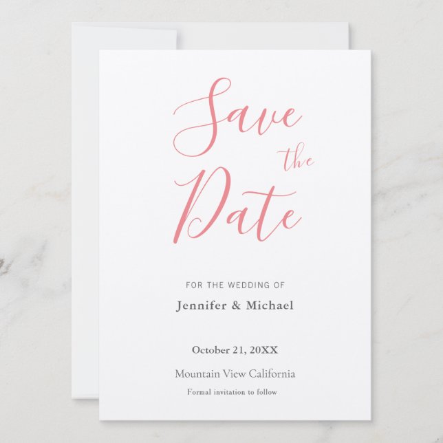 Hochzeit Beruflich Minimalistisch Schlicht modern Save The Date (Vorderseite)