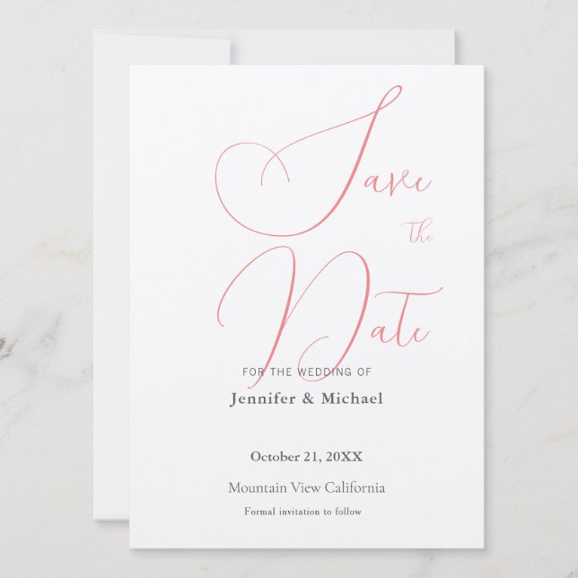 Hochzeit Beruflich Minimalistisch Schlicht modern Save The Date (Vorderseite)