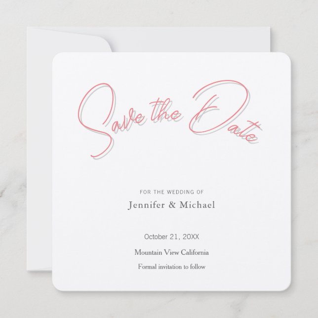 Hochzeit Beruflich Minimalistisch Schlicht modern Save The Date (Vorderseite)