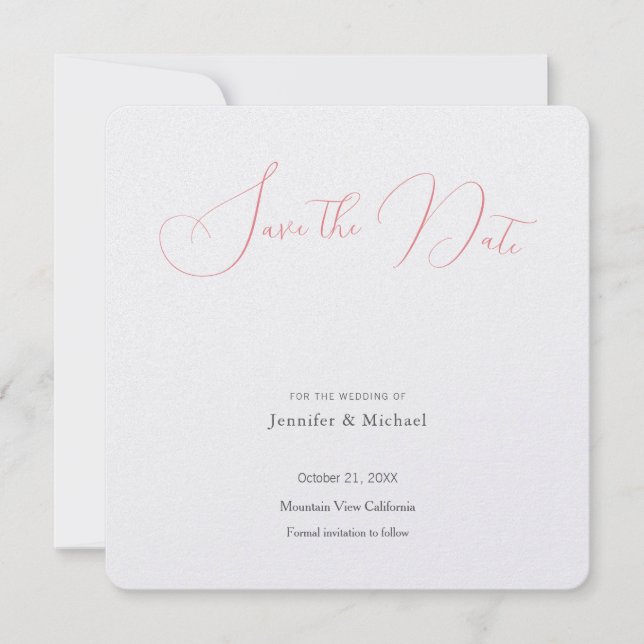 Hochzeit Beruflich Minimalistisch Schlicht modern Save The Date (Vorderseite)