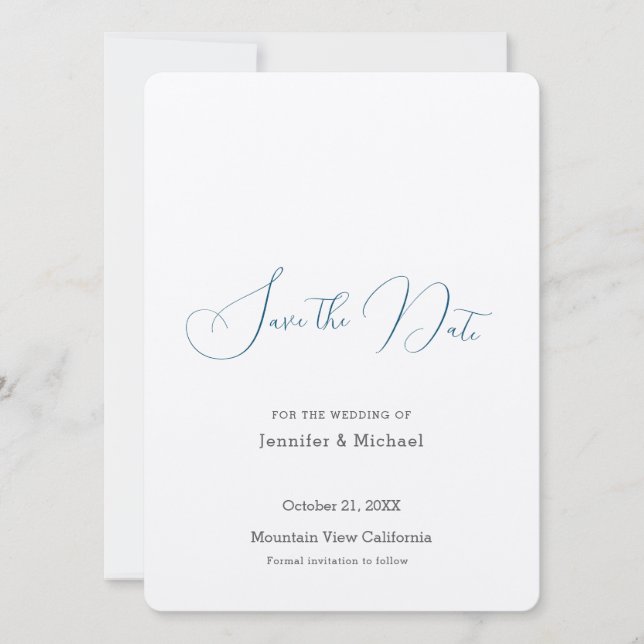 Hochzeit Beruflich Minimalistisch Schlicht modern Save The Date (Vorderseite)
