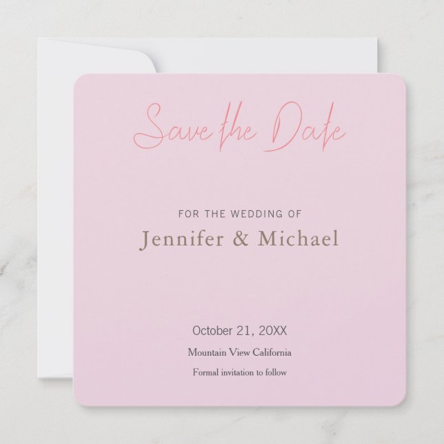 Hochzeit Beruflich Minimalistisch Schlicht Save The Date (Vorderseite)