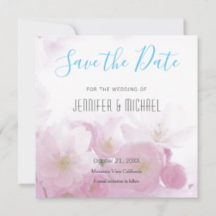 Hochzeit Berufliche Blumen Moderner Himmel Blau Save The Date