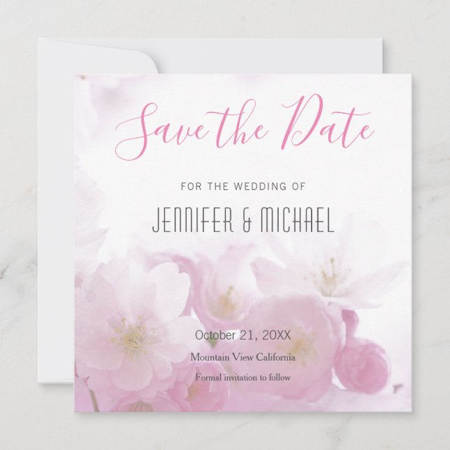 Hochzeit Berufliche Minimalistische Blumen Moderne Save The Date (Vorderseite)