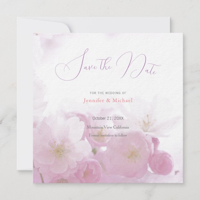 Hochzeit Berufliche Minimalistische Niedliche Blüt Save The Date (Vorderseite)