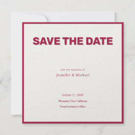Hochzeit Berufliche Minimalistische Rose Red & Pea Save The Date