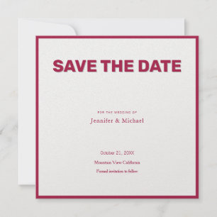 Hochzeit Berufliche Minimalistische Rose Red & Pea Save The Date