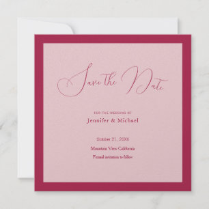 Hochzeit Berufliche Minimalistische Rose Rote Farb Save The Date