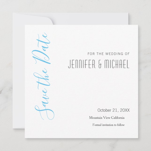 Hochzeit Beruflichen Minimalistischen Moderne Sky  Save The Date (Vorderseite)