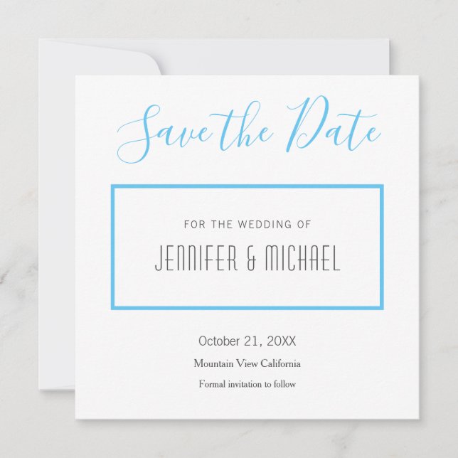 Hochzeit Beruflichen Minimalistischen Schlicht Sky Save The Date (Vorderseite)