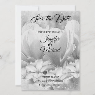 Hochzeit Beruflicher klassischer Blumengräuel Save The Date