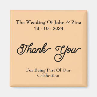 Hochzeit Big Calligraphy Vielen Dank Magnet