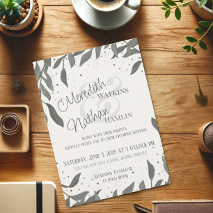 Hochzeit Blätter Elegante Inspirivity Modern Einladung