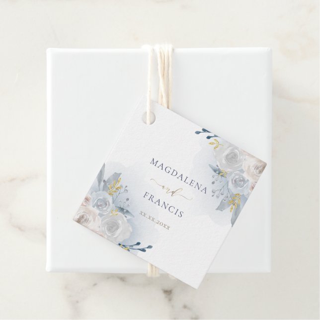 Hochzeit blauer Rose Geschenkanhänger (Beispiel)