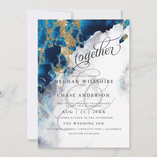 HOCHZEIT | Blue Sapphire Watercolor BarefootBride™ (Vorderseite)