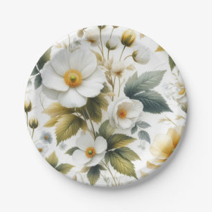 Hochzeit Blumenmuster Papier Teller