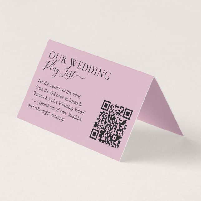Hochzeit Blush Pink QR-Code Playlist (Vorderseite)