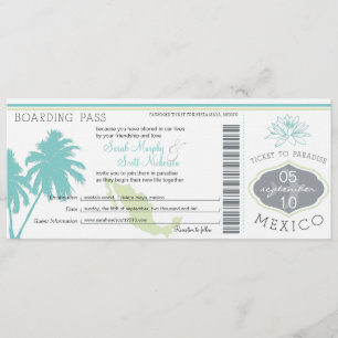Hochzeit-Boarding nach Mexiko Einladung