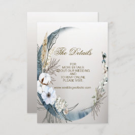 Hochzeit Boho White Orchid Blume Blue Moon Party Begleitkarte