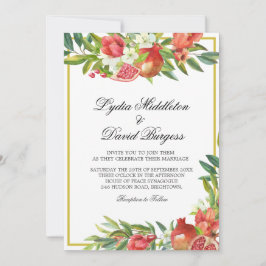Hochzeit Botanischer Boho Elegant Pomegranat Einladung