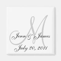 Hochzeit Braut Bräutigam Datum Monogramm Schwarz W