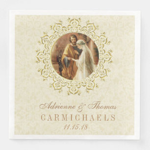 Hochzeit Braut Groom Katholische Ehe Mary Joseph Serviette