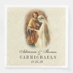 Hochzeit Braut Groom Katholische Ehe Mary Joseph Serviette