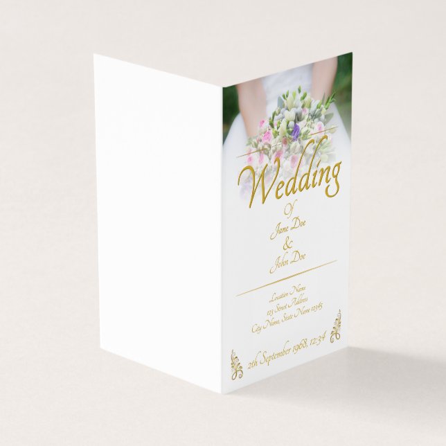 Hochzeit - Braut mit bunten Hochzeitsbukett (Vorderseite)