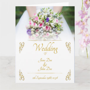 Hochzeit - Braut mit farbenfrohem Brautstrauß Karte