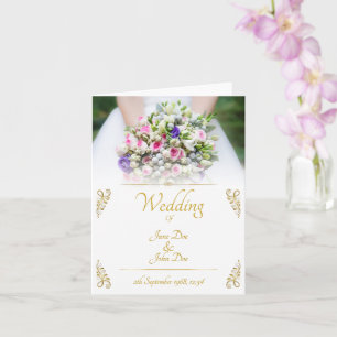 Hochzeit - Braut mit farbenfrohem Brautstrauß Karte