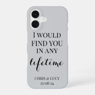 Hochzeit, Braut und Bräutigam personalisierte Tele iPhone 16 Hülle