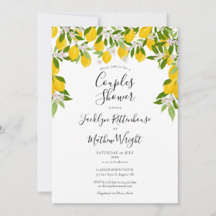 Hochzeit Brautpaar Dusche mit Zitronenblüten Grün Einladung