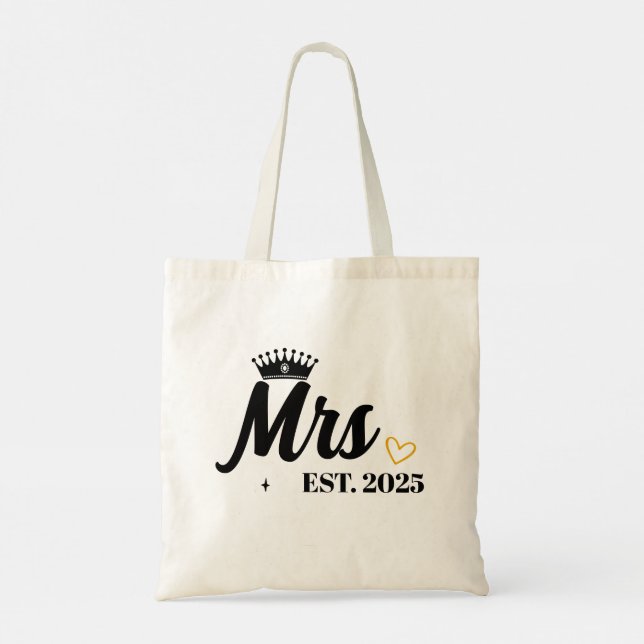Hochzeit Brautparty Bride Custom Year Mrs. Gift Tragetasche (Rückseite)