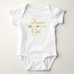 Hochzeit Brautparty Glitzer Gold Flower Girl Baby Strampler