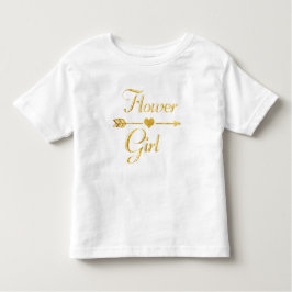 Hochzeit Brautparty Glitzer Gold Flower Girl Kleinkind T-shirt