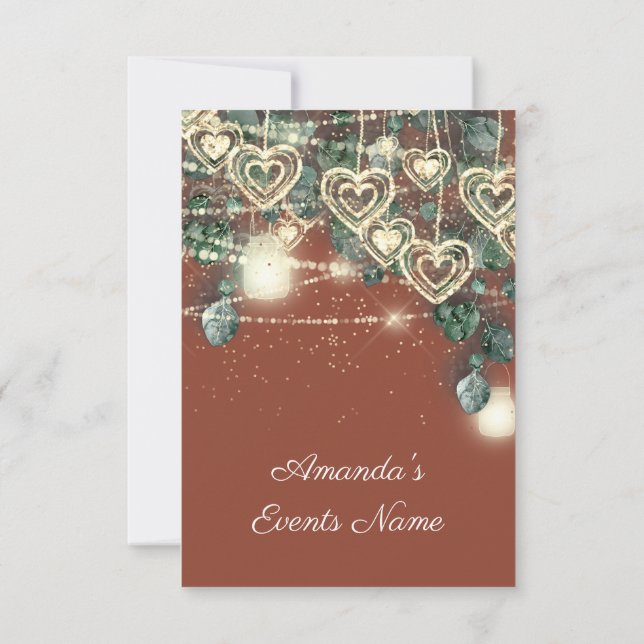 Hochzeit Brautparty Korallenwein 16. Einladung (Rückseite)