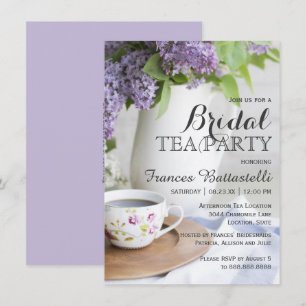 Hochzeit Brautparty Nachmittags Tea Lilac Blume Einladung