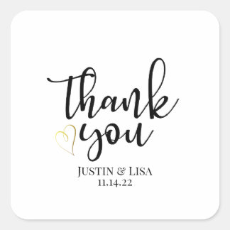 Hochzeit, Bridal, vielen Dank, Favoriten, Tag, Auf Quadratischer Aufkleber