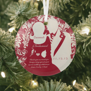 Hochzeit Bridesmaid Rote Hochzeit Weihnachten Ornament Aus Glas